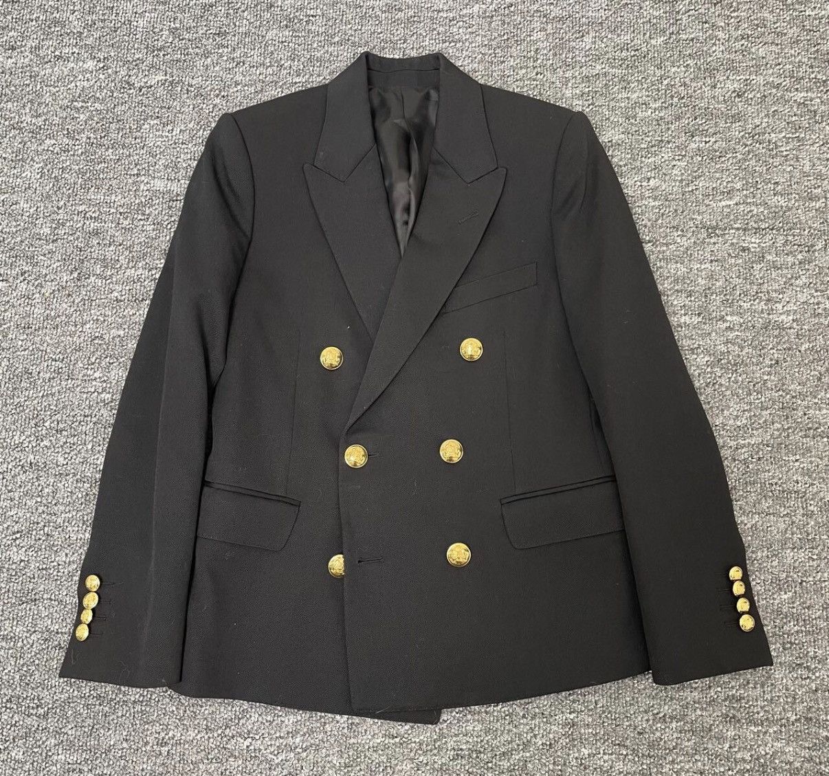 Celine Celine Black Double-Breasted Blazer K12 Size XXS / US 00 / IT 34 - 1 Thumbnail