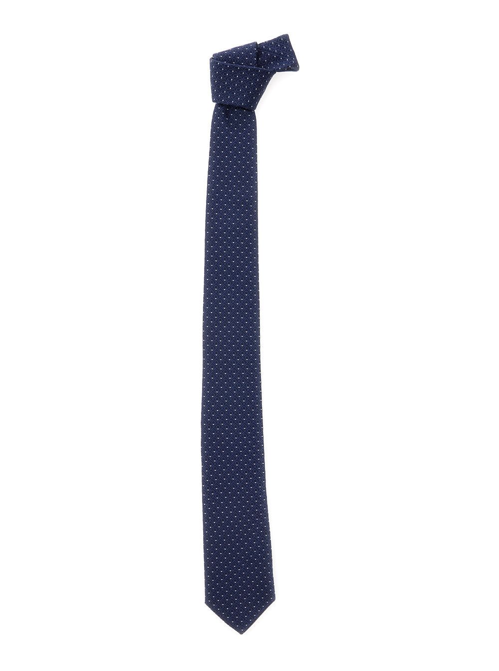 Salvatore Ferragamo Blue Tie with Geometric Motif in Silk for Men Size ONE SIZE - 1 Thumbnail