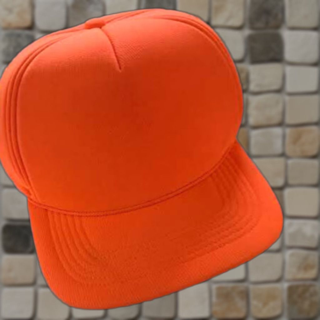 Vintage VINTAGE Orange Safety Hat Baseball Cap with Ear Flaps Adjustable One Size Hunting Unisex Adults Boys Girls Mens Womens Size ONE SIZE - 1 Thumbnail