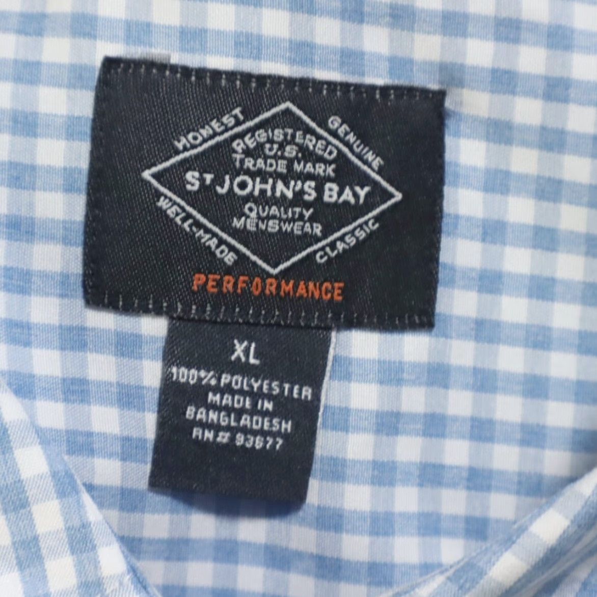 Vintage St. Johns Bay Performance Check Button Down Shirt Blue Men's XL Shirt Size US XL / EU 56 / 4 - 5 Thumbnail