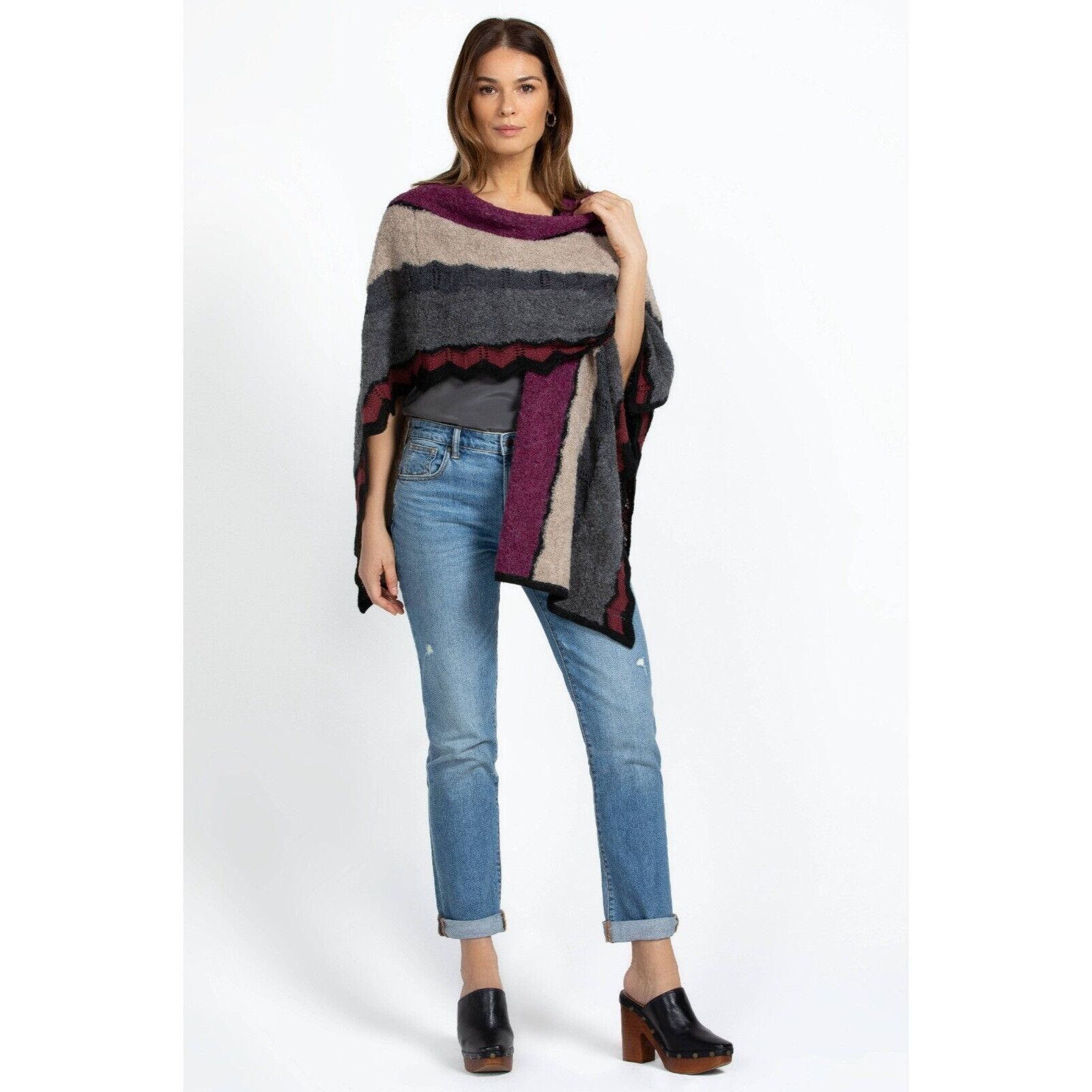 Johnny Was NWOT Womens Johnny Was RILRY Alpaca Cape Poncho Shawl Size O Size ONE SIZE - 3 Thumbnail