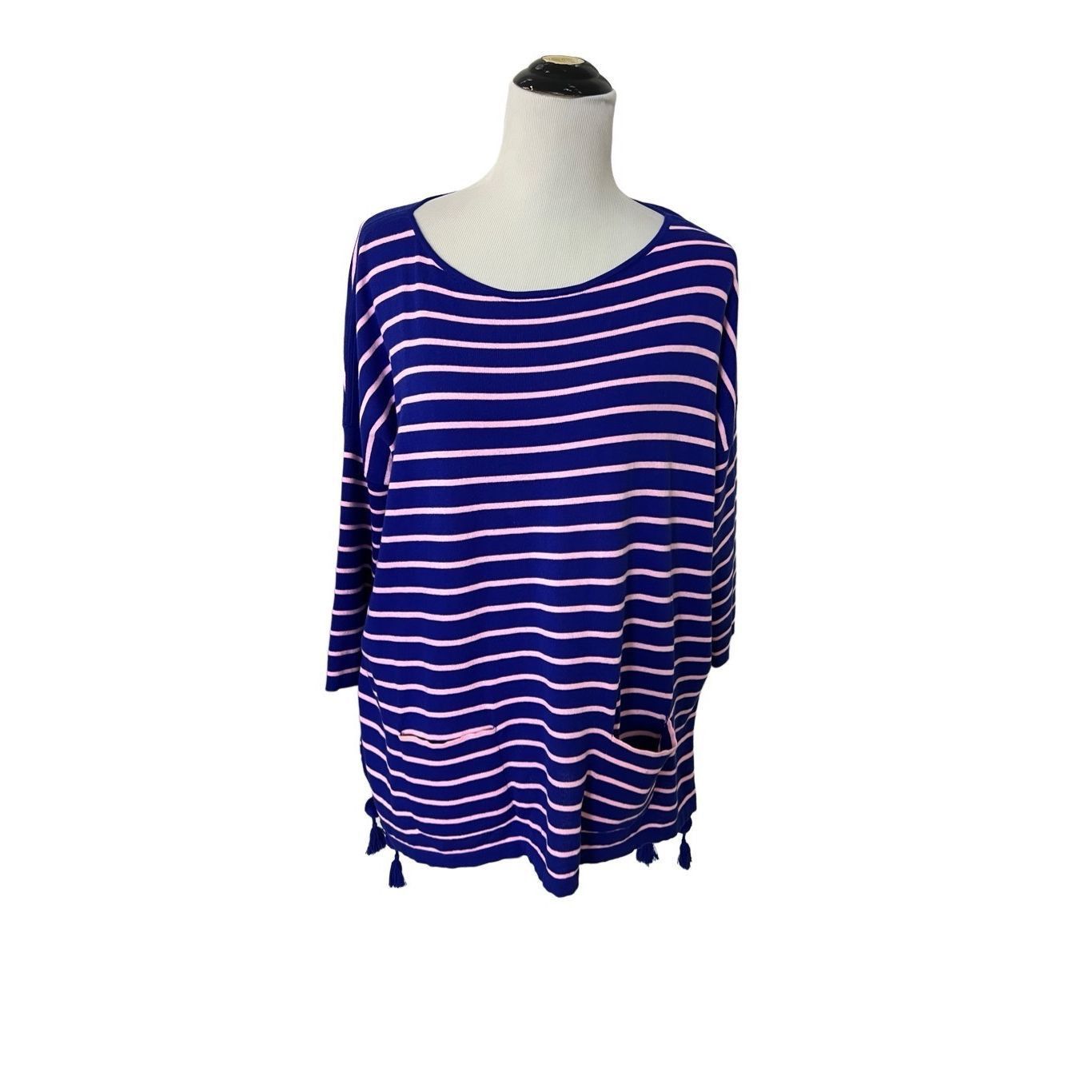 Lilly Pulitzer LILLY PULITZER Elba Sweater COASTAL SHELL STRIPE Twilight Bl Size M / US 6-8 / IT 42-44 - 3 Thumbnail