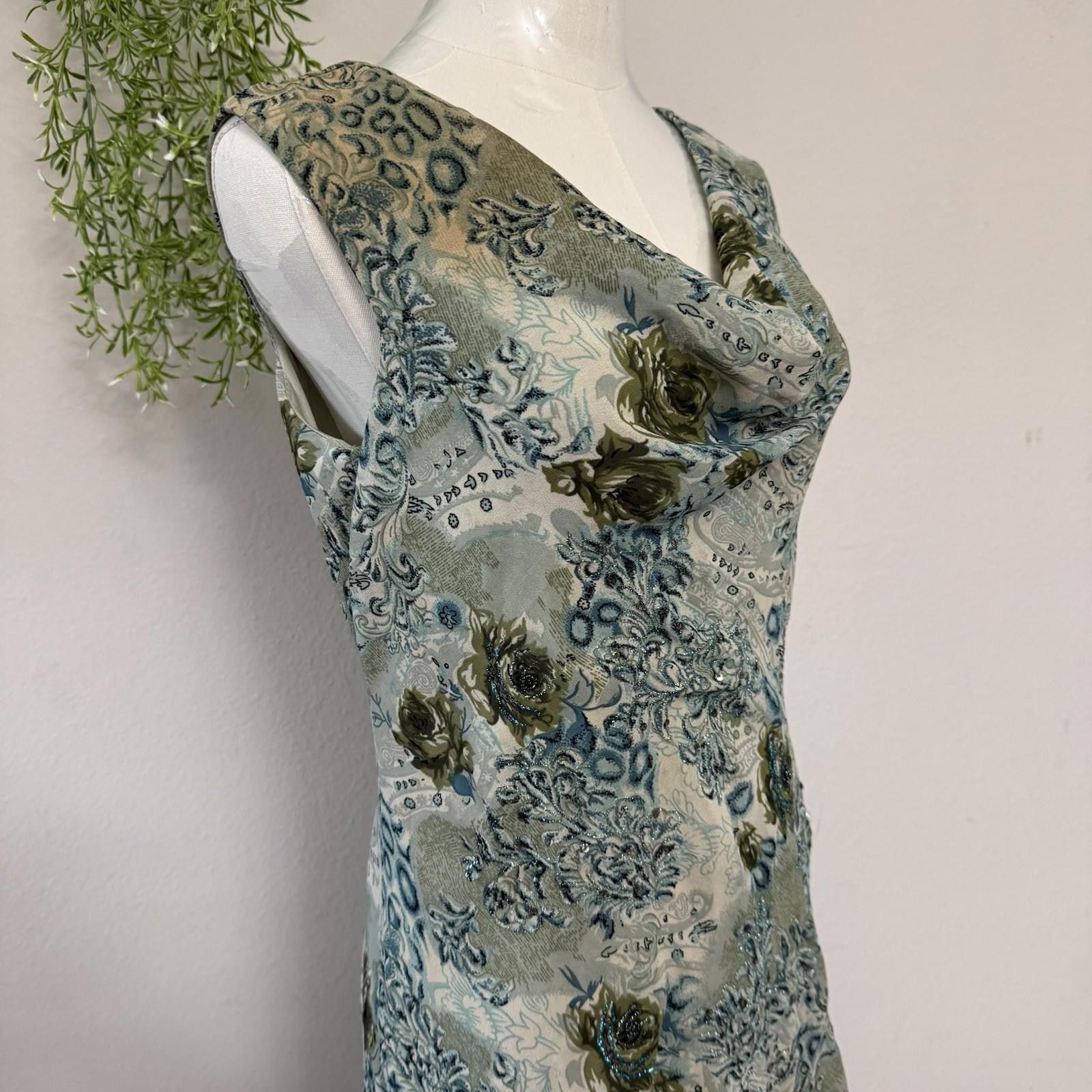 Cartoon Network Fairy Whimsical y2k paisley green teal asymmetrical dress Size S / US 4 / IT 40 - 7 Thumbnail