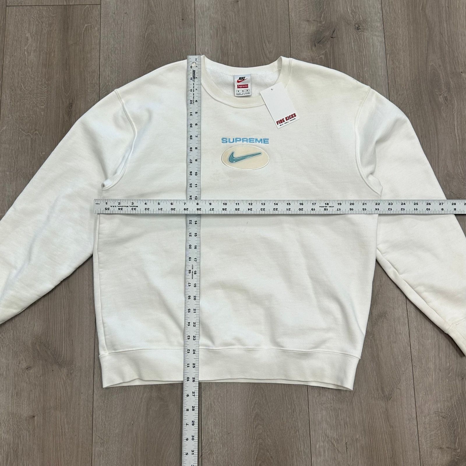 Nike × Supreme FW20 Supreme x Nike Jewel Crewneck Sweater White size Medium Size US M / EU 48-50 / 2 - 5 Thumbnail