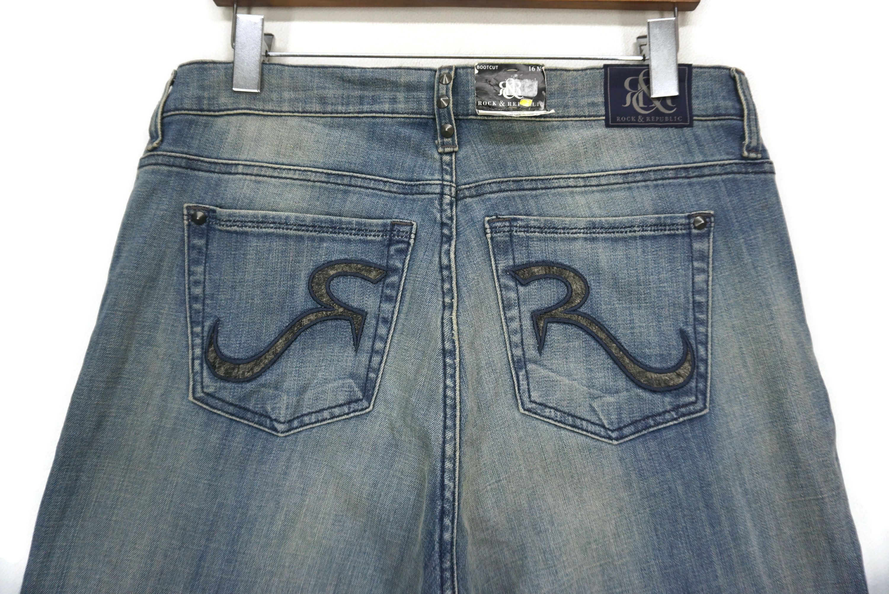 Rock & Republic Kasandra Jeans fits W38xL33 Bondage Bootcut Studded Denim Size 38" / US 16 / IT 52 - 8 Thumbnail