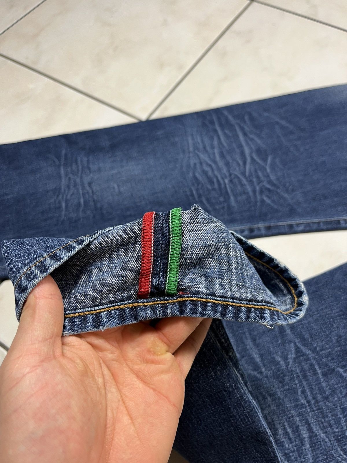 Armani × Giorgio Armani Vintage Armani jeans distressed denim y2k washed J21 regular Size US 33 - 19 Thumbnail