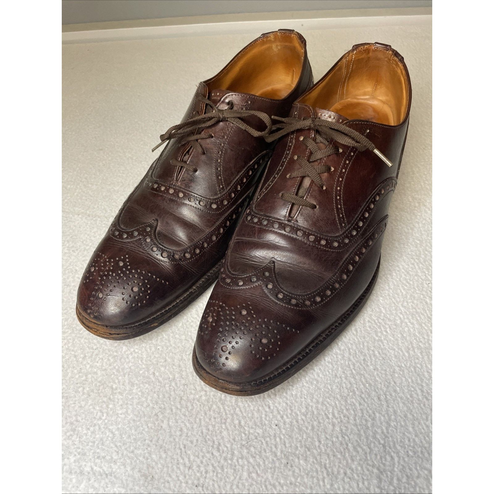 Brooks Brothers Vtg Brooks Brothers Devon England Wingtip Brown Leather 11.5 Size US 11.5 / EU 44-45 - 1 Thumbnail