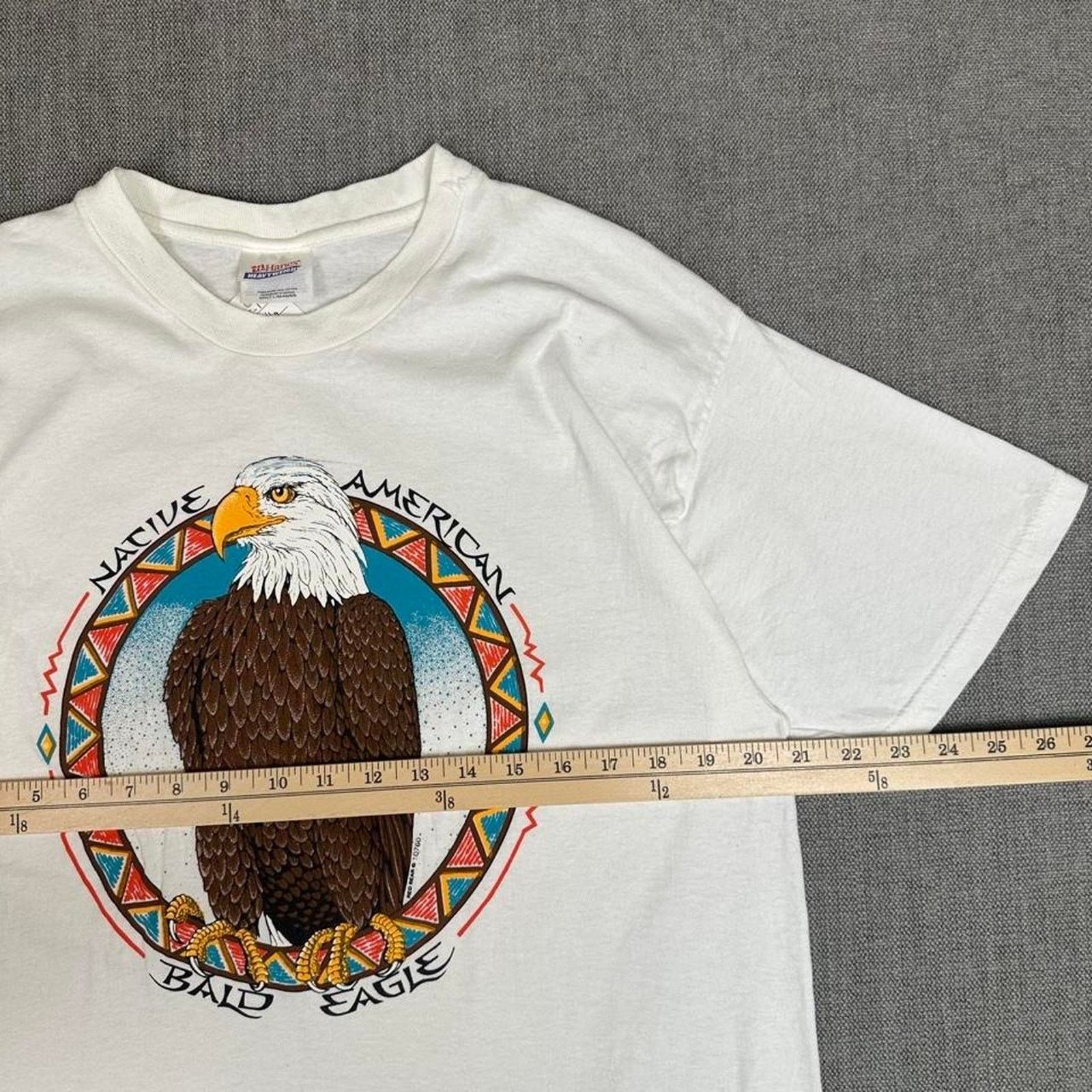 Native Vintage Native American Bald Eagle white T-shirt Size US L / EU 52-54 / 3 - 4 Thumbnail