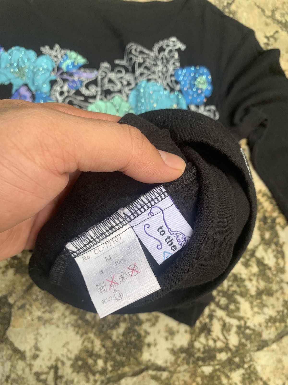 Japanese Brand y2k to the angel Japan Black Floral Poem Quotes Graphic Top Size M / US 6-8 / IT 42-44 - 9 Thumbnail