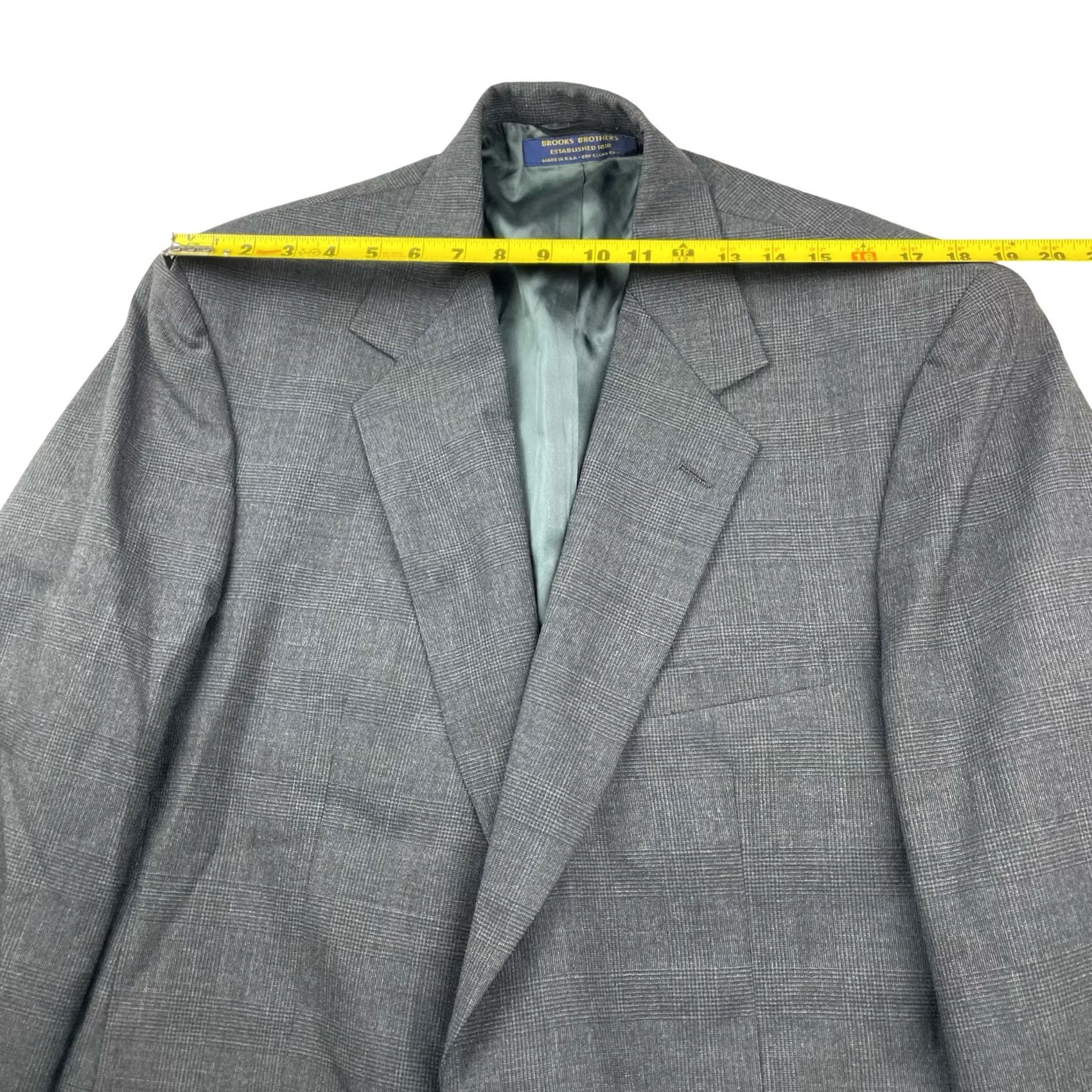 Brooks Brothers VINTAGE Brooks Brothers Blazer Gray Plaid Mens 44L 100% Wool Two-Button USA Size 44R - 7 Thumbnail
