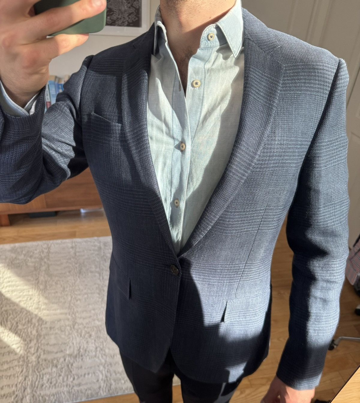 J.Crew J.Crew Houndstooth Navy Ludlow Blazer Size 38R - 7 Thumbnail