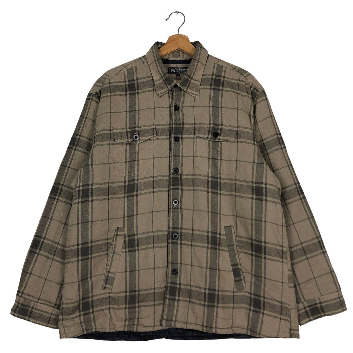 🔥VINTAGE FLANNEL SHIRT JACKET WORK MAC BOGARD TARTAN DESIGN