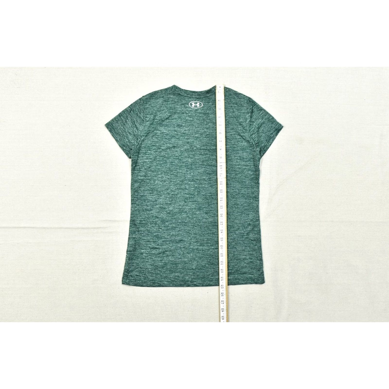 Under Armour Under Armour HeatGear Women's XS Green Heathered V-Neck Short Sleeve Athletic Tee Size 26" / US 2 / IT 38 - 4 Thumbnail
