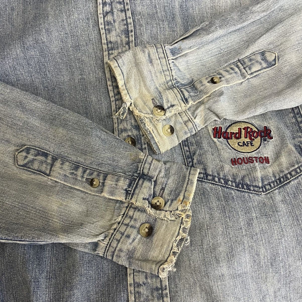 Hard Rock Cafe DISTRESSED!! Hard Rock Cafe Houston Jeans Shirt Size US M / EU 48-50 / 2 - 9 Thumbnail