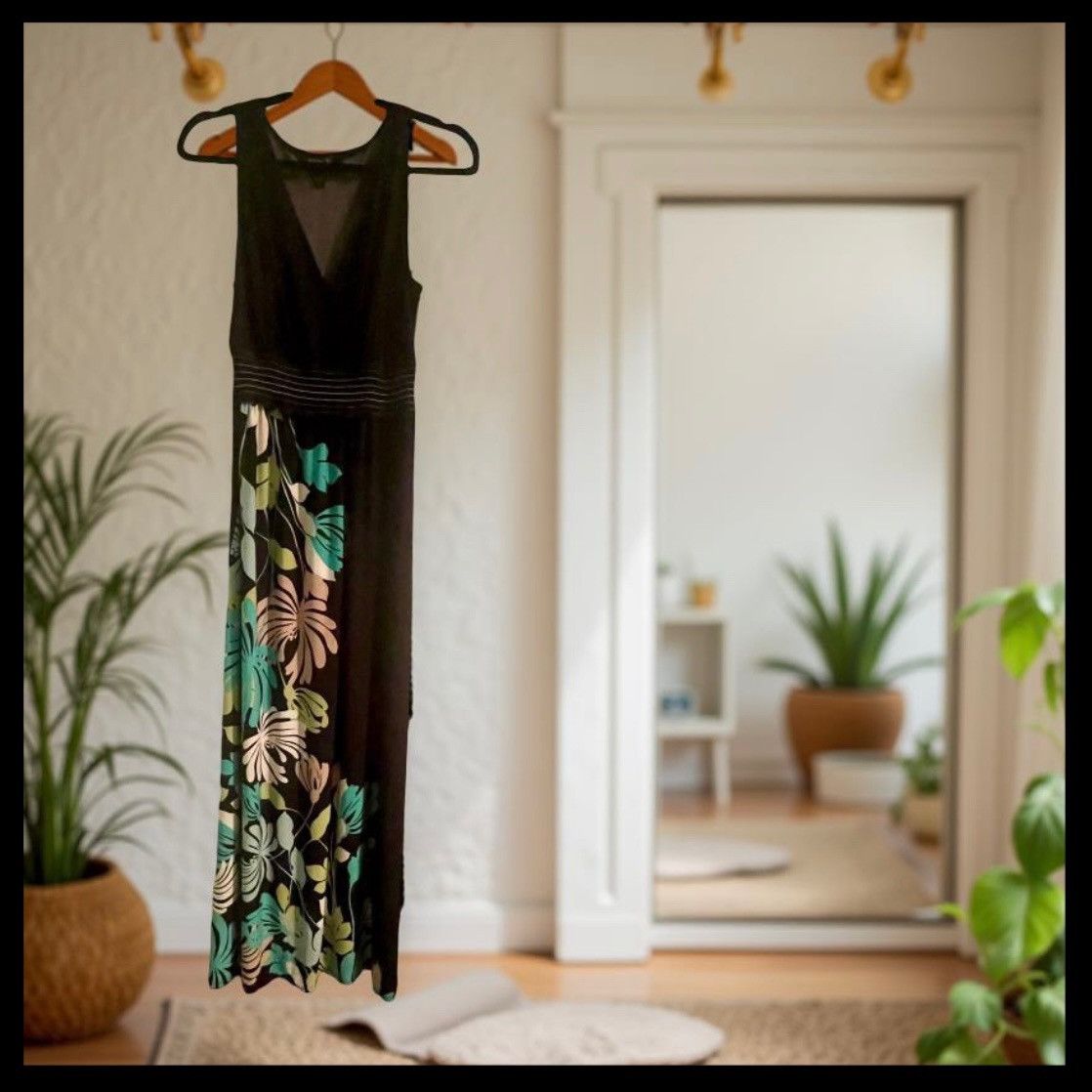 Other Black Maxi V-neck Dress Size M / US 6-8 / IT 42-44 - 1 Thumbnail