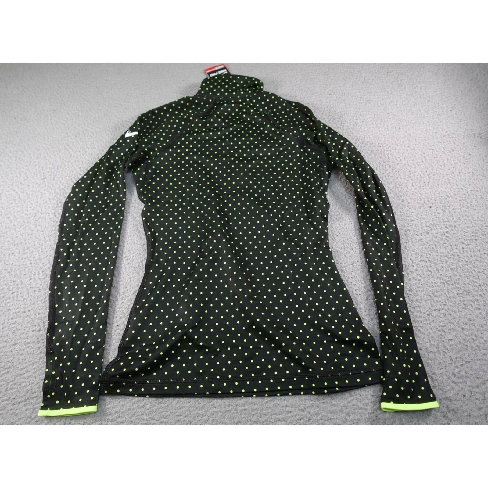 Nike Nike Pro Hyperwarm Shirt Womens Small Black Dri-Fit 1/4 Zip Polka Dot Running Size S / US 4 / IT 40 - 6 Thumbnail