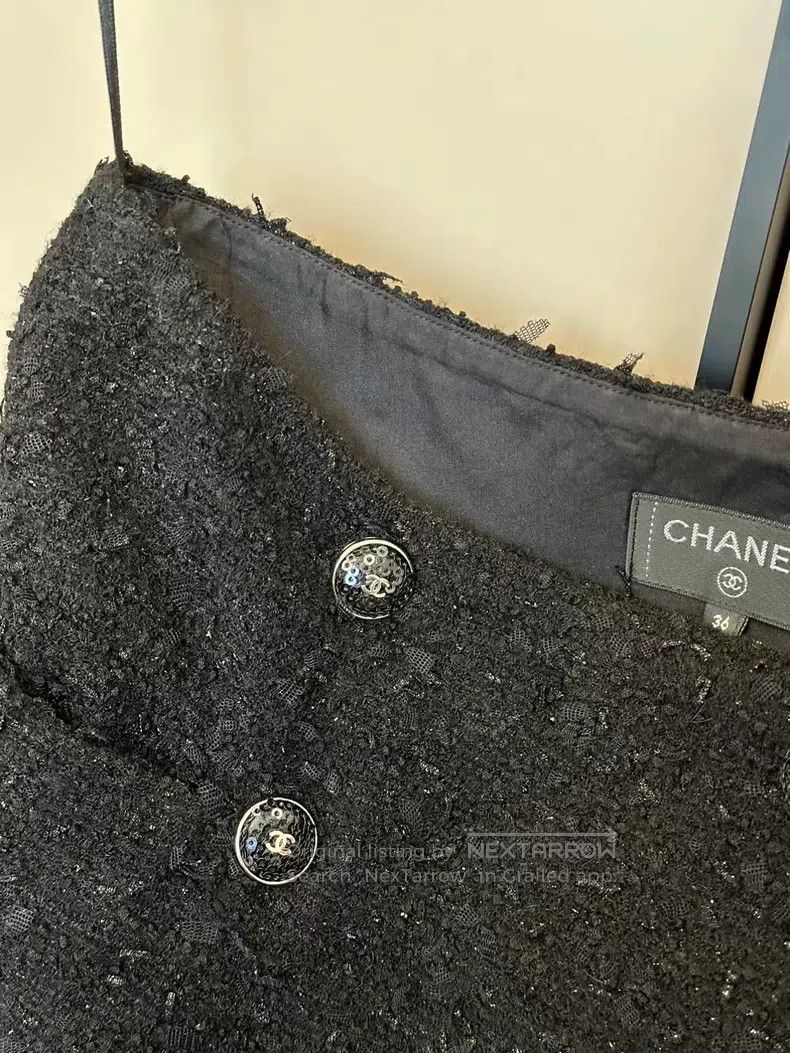 Chanel Chanel Sequin double c logo button tweed braided skirt Size 24" / US 00 / IT 34 - 2 Thumbnail