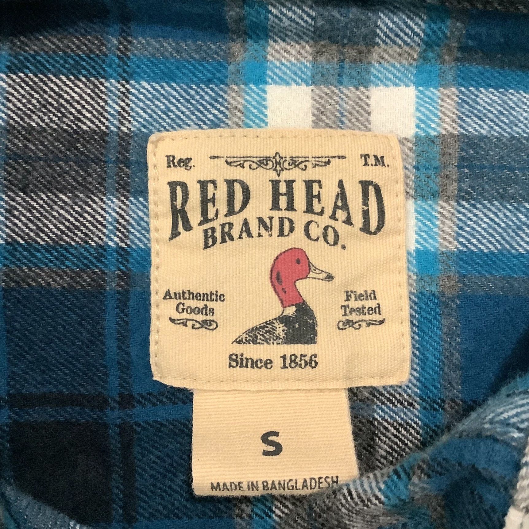 Vintage Red Head Brand Co. Flannel Shirt Mens Small Blue Plaid Button-Up Front Pockets Shirt Size US S / EU 44-46 / 1 - 5 Thumbnail
