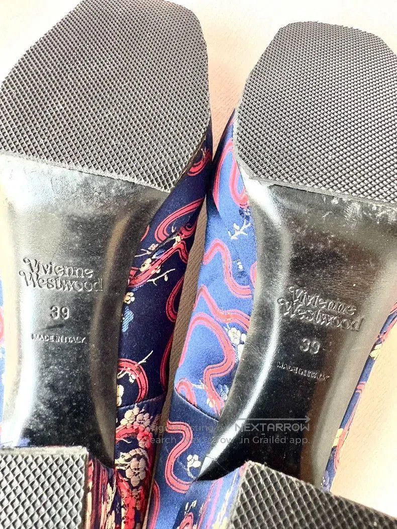 Vivienne Westwood Vivienne Westwood Blue Silk Floral Heels. Size US 8.5 / EU 41-42 - 9 Thumbnail