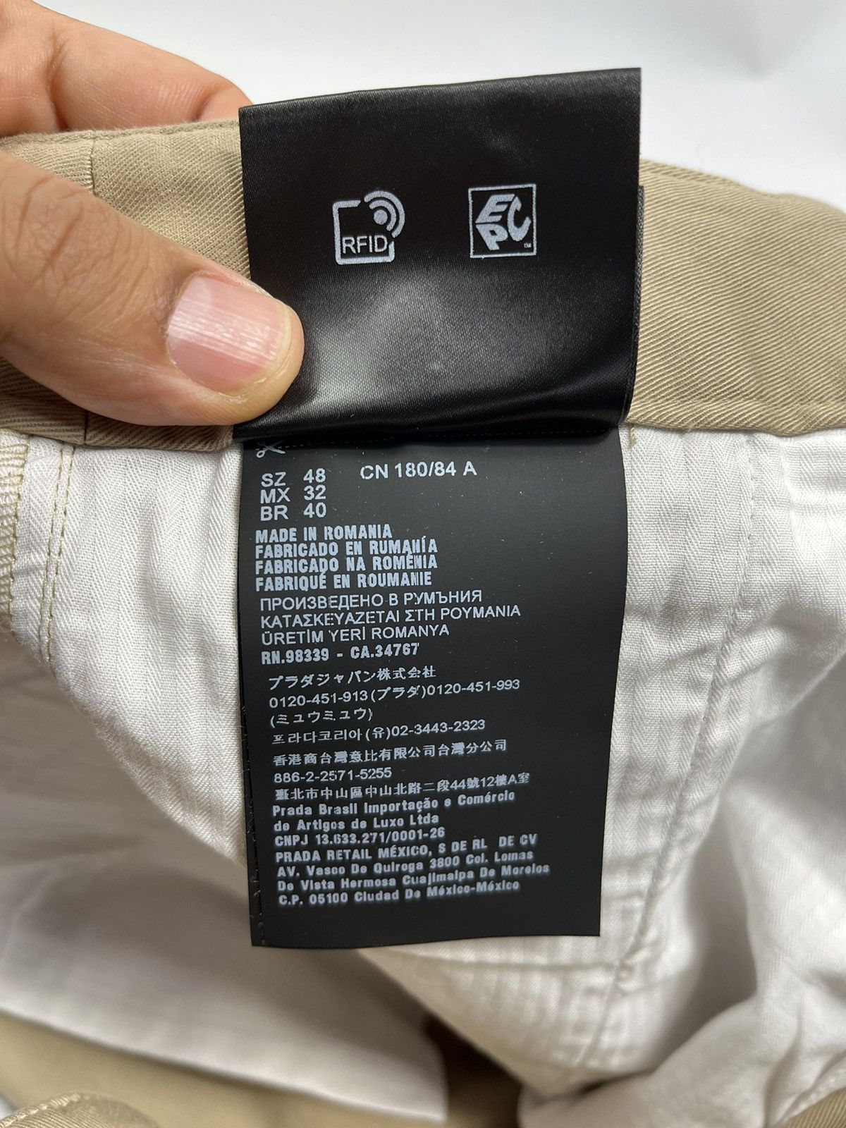 Prada Prada Beige Cotton Trousers Size US 32 / EU 48 - 10 Thumbnail