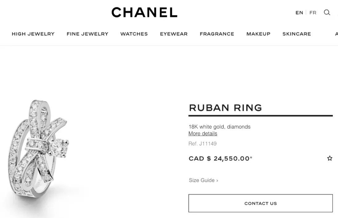 Chanel Chanel 18k Wht Gold 1.05 ct Diamond Ruban Ring, GIA, Sz 5.25 Size ONE SIZE - 13 Thumbnail
