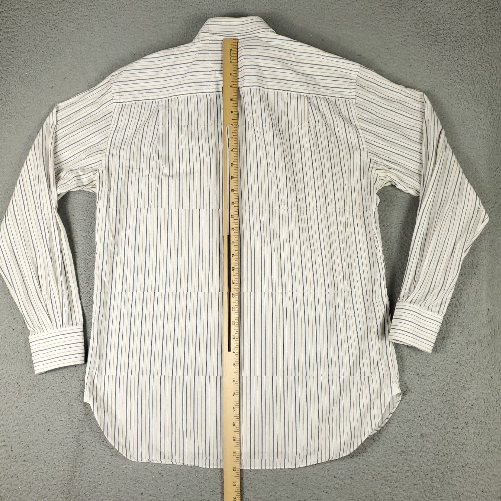 Ermenegildo Zegna Ermenegildo Zegna Dress Size 16 Blue Yellow Striped Button Up Long Sleeve Size US L / EU 52-54 / 3 - 5 Thumbnail