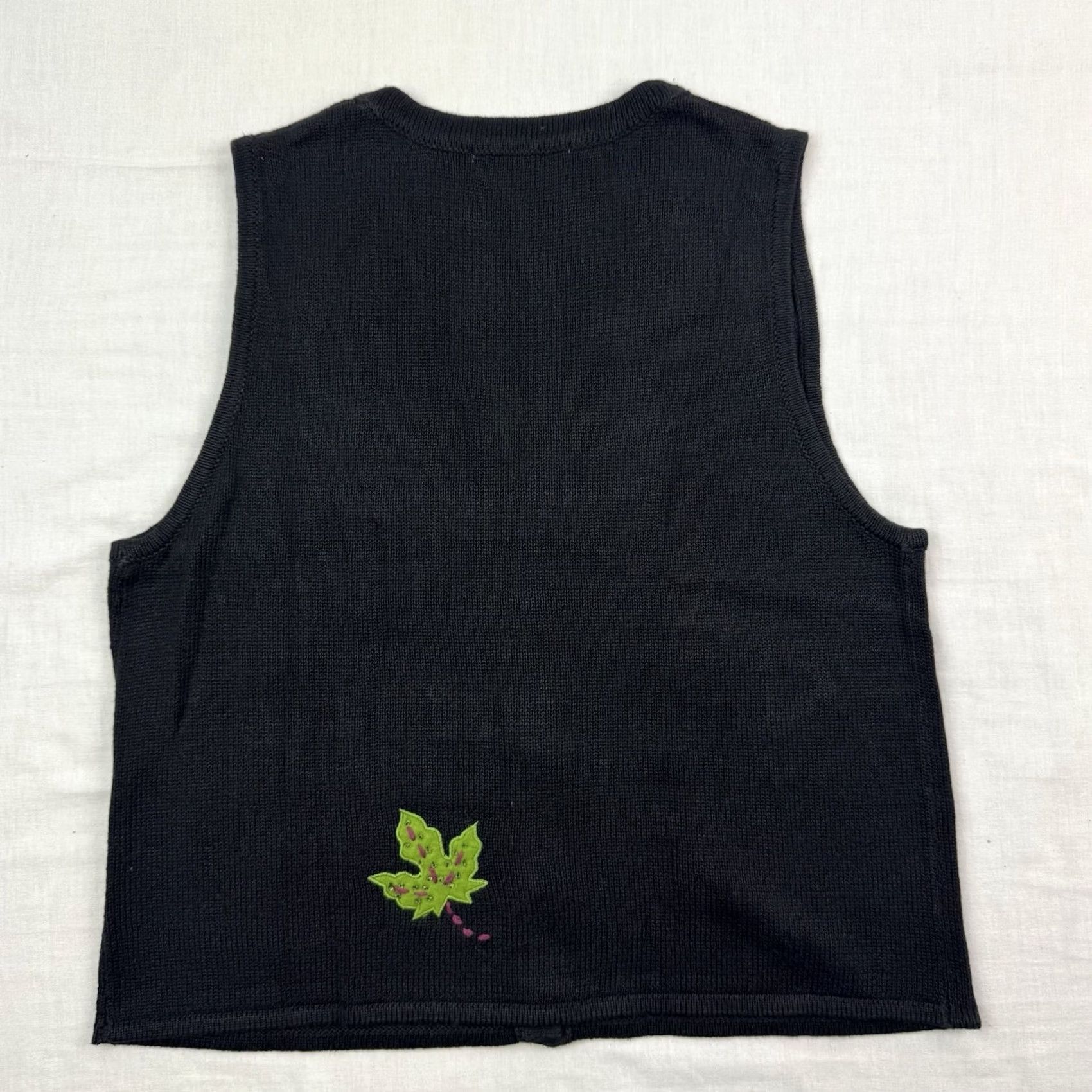 Vintage VINTAGE Arriviste Black Y2K Fall Sweater Vest Womens M Button V-Neck Size M / US 6-8 / IT 42-44 - 7 Thumbnail