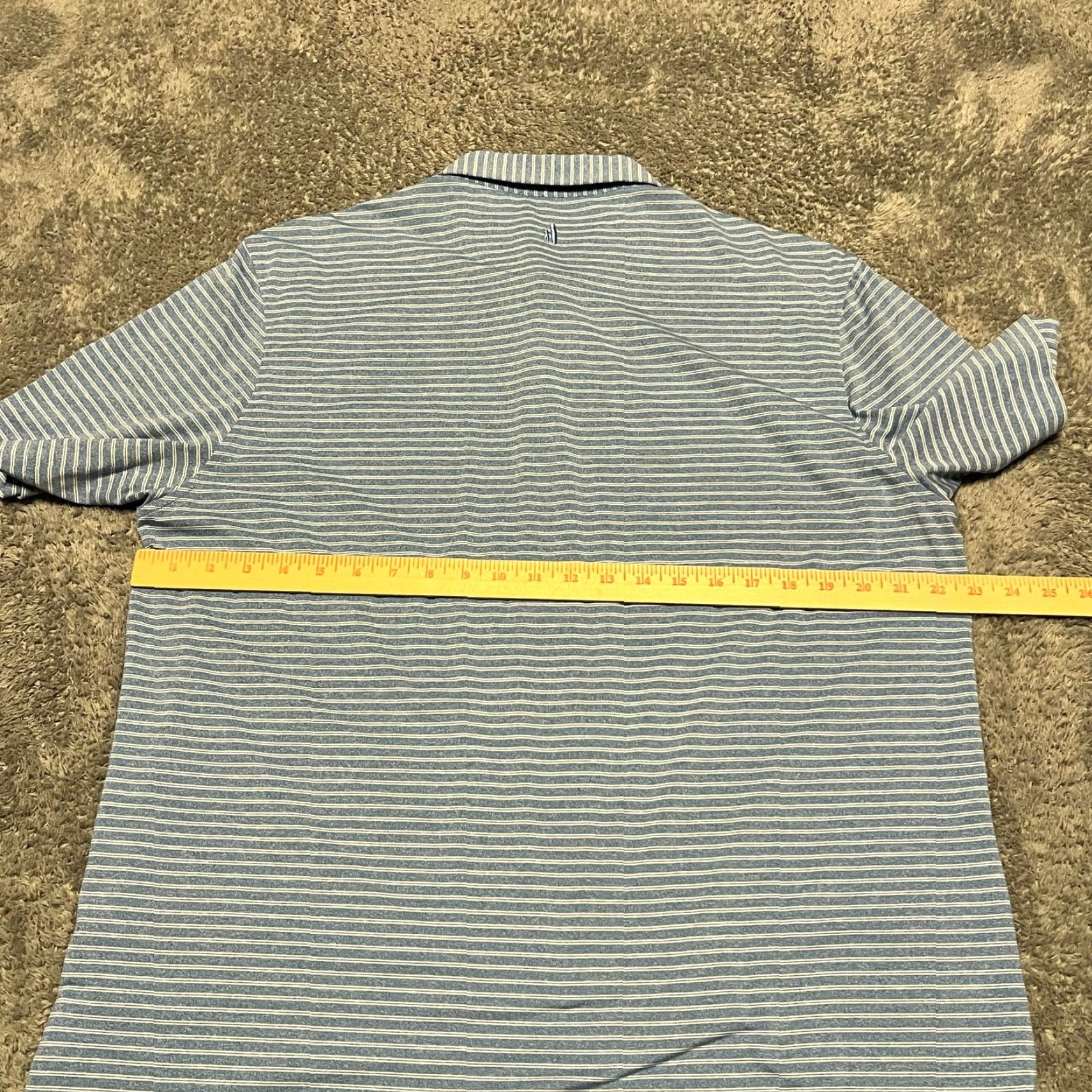johnnie-O Johnnie O Polo Shirt Mens XL Blue Striped Performance Golf Shirt Size US XL / EU 56 / 4 - 5 Thumbnail