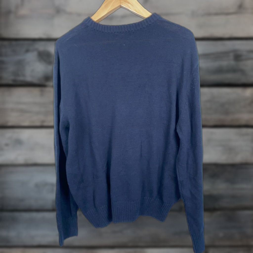 Vintage Tricots St. Raphael Patchwork Sweater Men's 2XL Dark Blue Cotton Knit Unworn Size US XXL / EU 58 / 5 - 1 Thumbnail