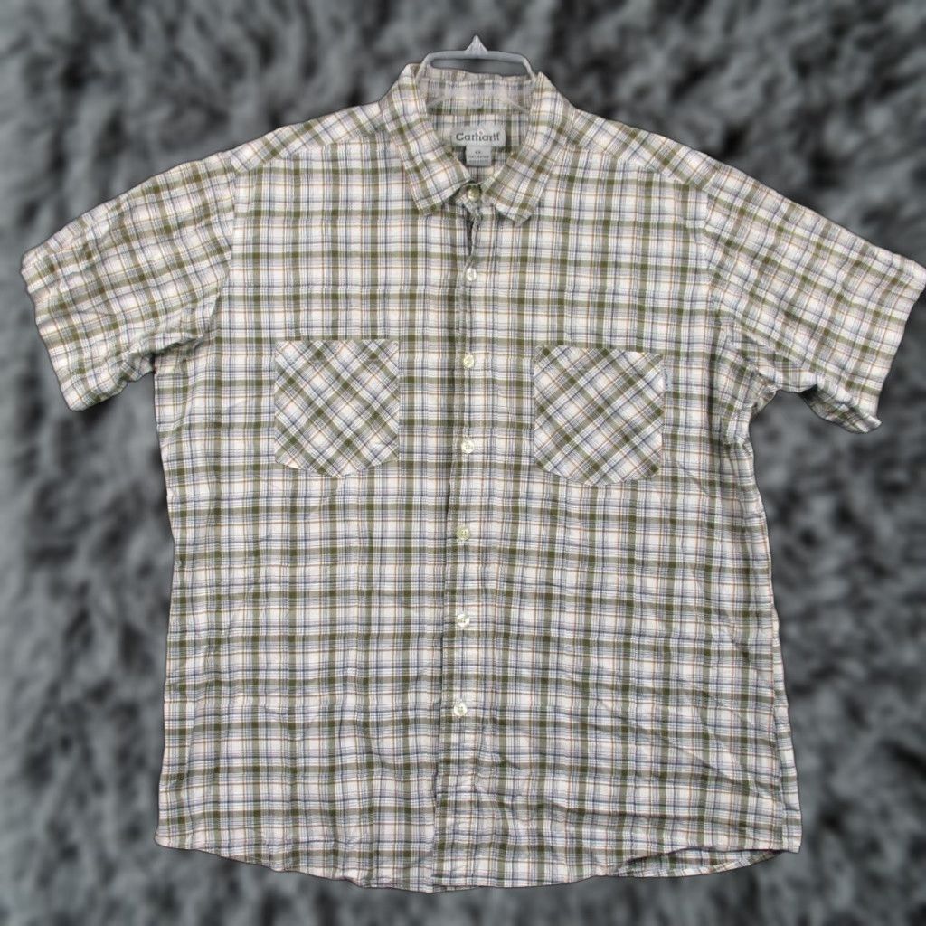 Carhartt Carhartt Plaid Shirt Men XL Short Sleeve Relaxed Fit Pocket Button Down Cowboy Size US XL / EU 56 / 4 - 1 Thumbnail