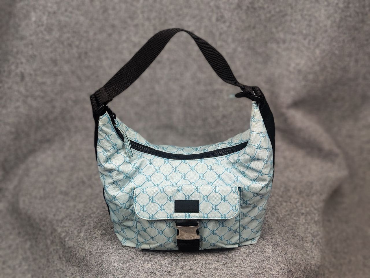 Ralph Lauren Vintage Lauren Ralph Lauren Hobo Handbag blue Monogram Y2K Size ONE SIZE - 17 Thumbnail