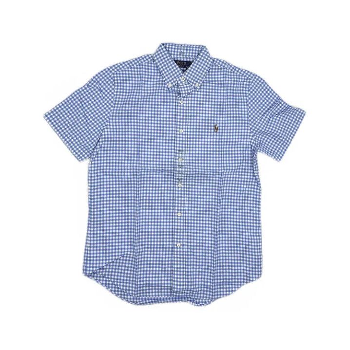 Polo Ralph Lauren Polo Ralph Lauren Blue Check Short Sleeve Shirt Size US L / EU 52-54 / 3 - 1 Thumbnail