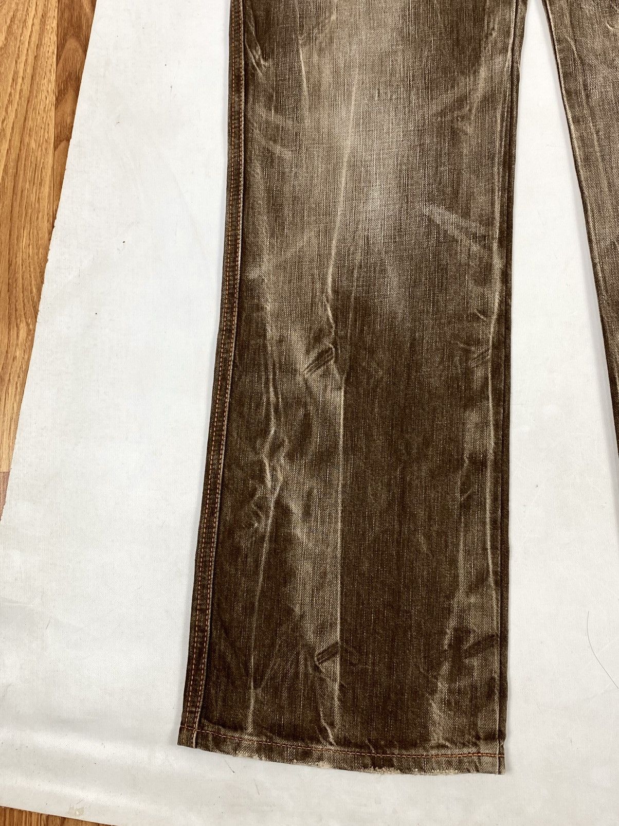 Edwin RARE ‼️ VTG EDWIN BLUE TRIP CRAZY FADED BROWN FLARE JEANS Size US 30 / EU 46 - 6 Thumbnail