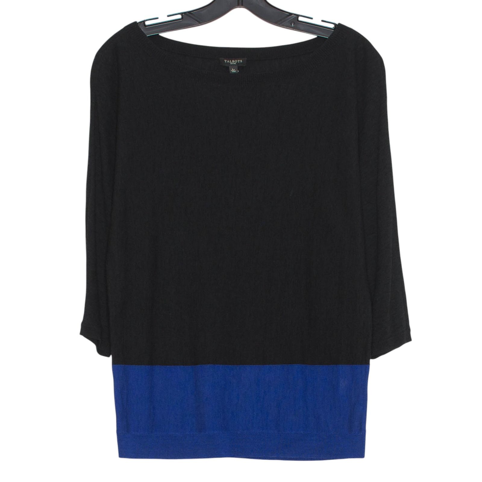 Talbots Talbots Colorblock Top Black Blue LP Minimalist Quiet Luxury Size L / US 10 / IT 46 - 6 Thumbnail