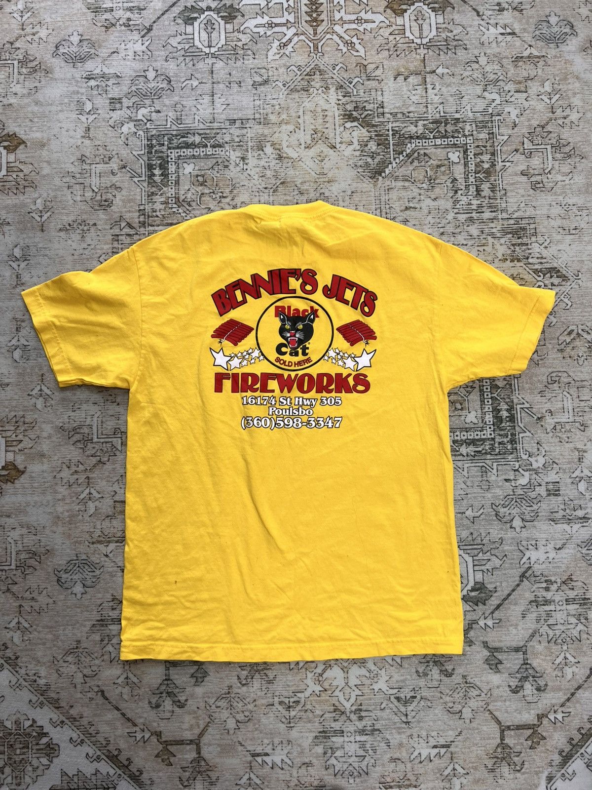 Band Tees × Vintage Black Cat Fireworks Tee Size US L / EU 52-54 / 3 - 2 Thumbnail