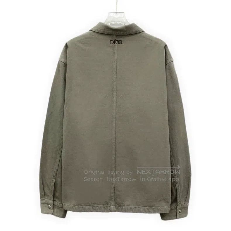 Dior Dior 22 gray-brown logo embroidered cotton lapel single-br Size US L / EU 52-54 / 3 - 2 Thumbnail