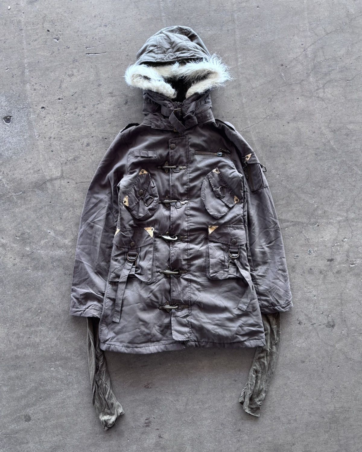 Le Grande Bleu (L.G.B.) Rare! Sly Boundage Fur Clasp Hooded Parkas Jacket Size US M / EU 48-50 / 2 - 1 Thumbnail