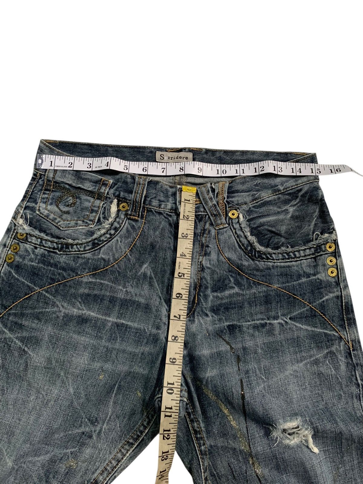 Tornado Mart FLARE SORRIDERE RUSTY JAPANESE PUNK DISTRESSED DENIM Size US 30 / EU 46 - 18 Thumbnail