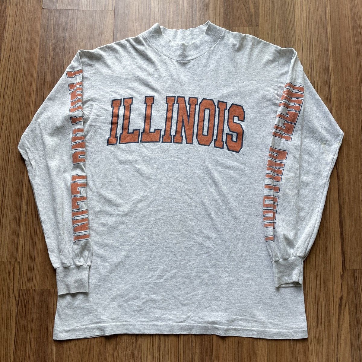 NCAA × Vintage 90s ILLINOIS Fighting Illini University College sport tee Size US L / EU 52-54 / 3 - 1 Thumbnail