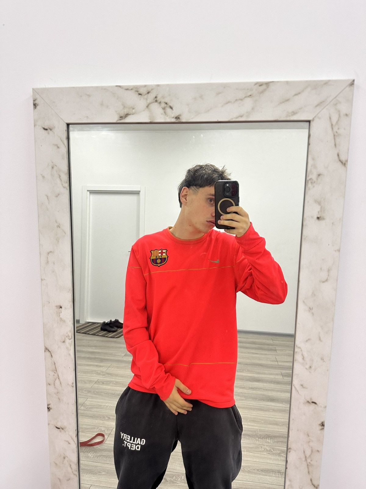 Nike Nike Barcelona Vintage Soccer Longsleeve Blokecore Drill Size US L / EU 52-54 / 3 - 3 Thumbnail