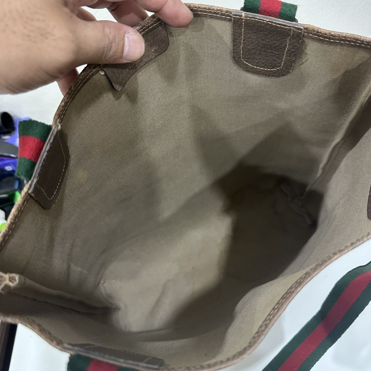 Gucci ‼️YES‼️ VINTAGE GUCCI GG SUPREME SHERRY LINE TOTE BAG Size ONE SIZE - 10 Thumbnail