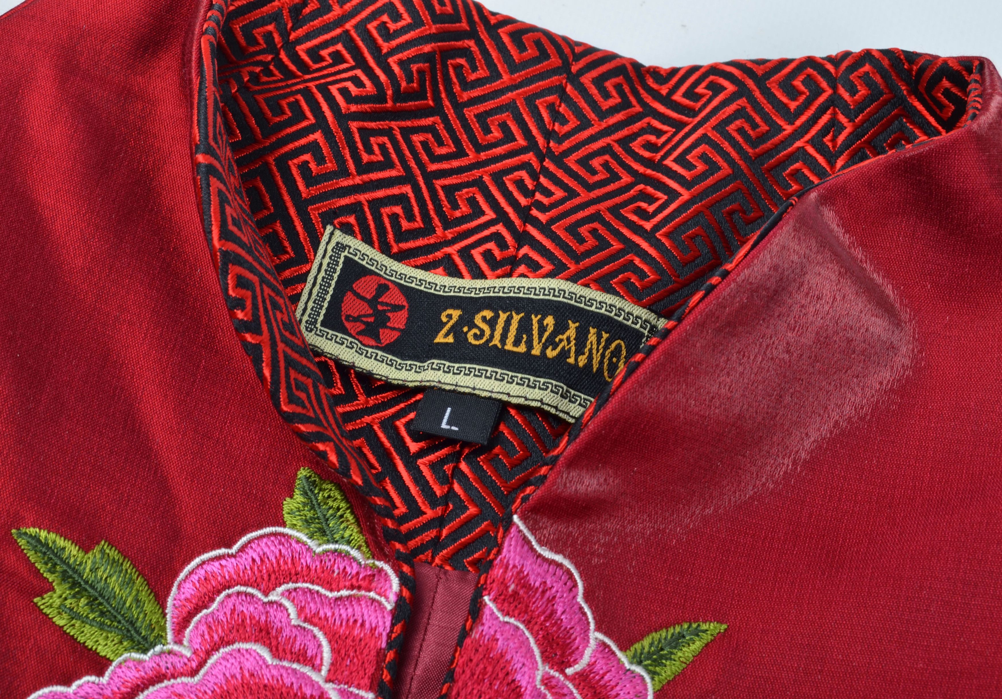 Japanese Brand Vintage Y2K Chinese Red Mandarin Blouse Jacket Blazer Size L / US 10 / IT 46 - 8 Thumbnail