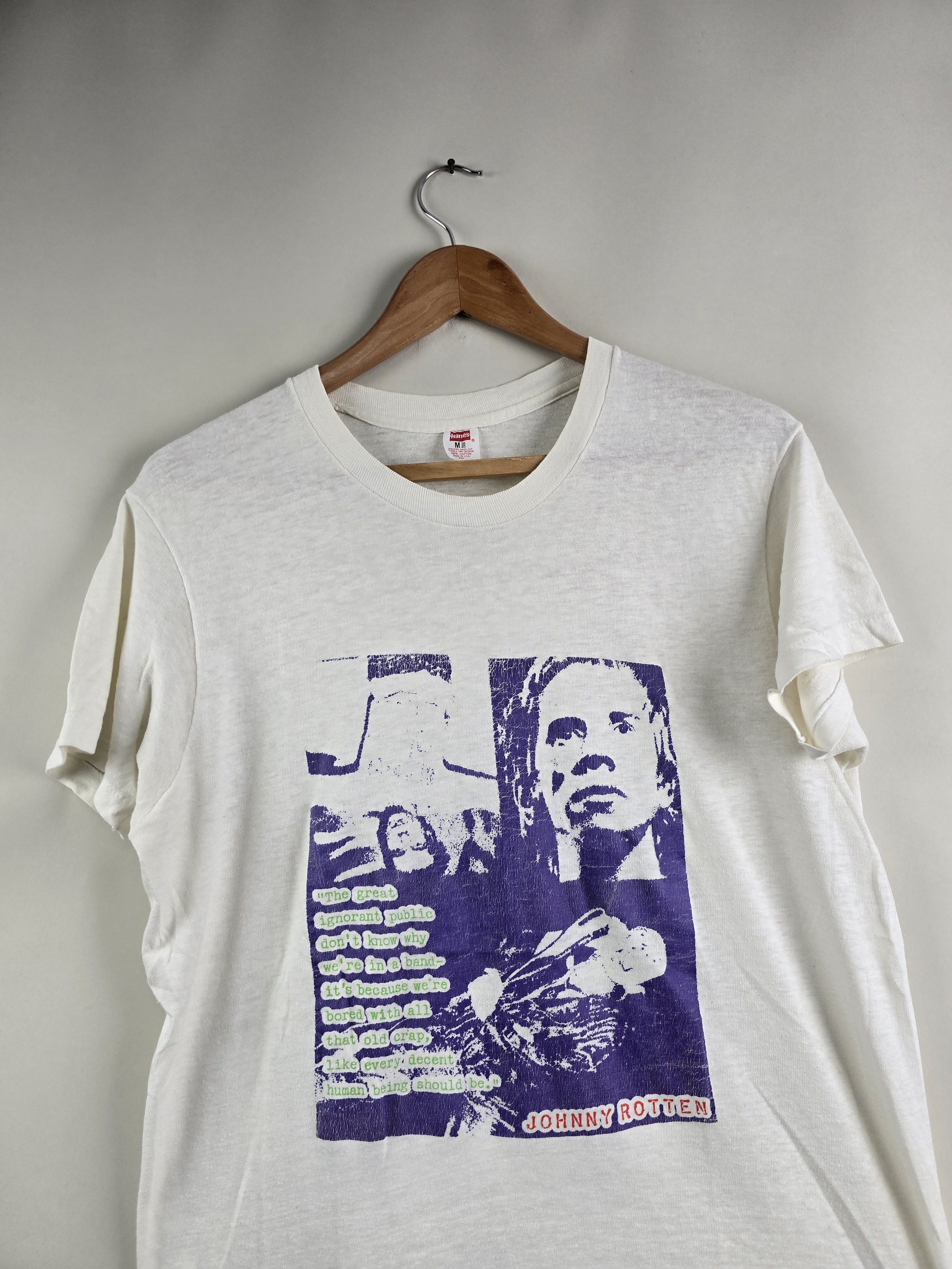 Band Tees × Vintage 80s Sex Pistols Johnny Rotten Punk Shirt M 19.5" 28" Size US M / EU 48-50 / 2 - 2 Thumbnail