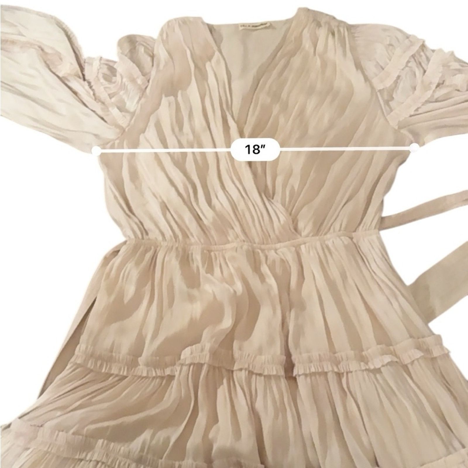 Ulla Johnson Ulla Johnson Amal Ivory Silky Ruffle Long Sleeve Mini Dress Size M / US 6-8 / IT 42-44 - 15 Thumbnail