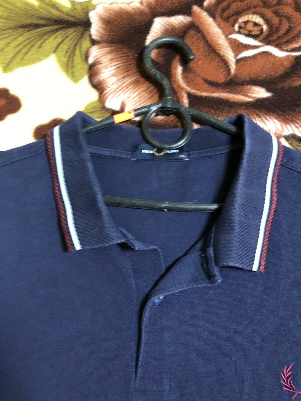 Fred Perry Fred Perry Men’s Polo Shirt Embroidered Logo Navy Striped Size US XXL / EU 58 / 5 - 4 Thumbnail