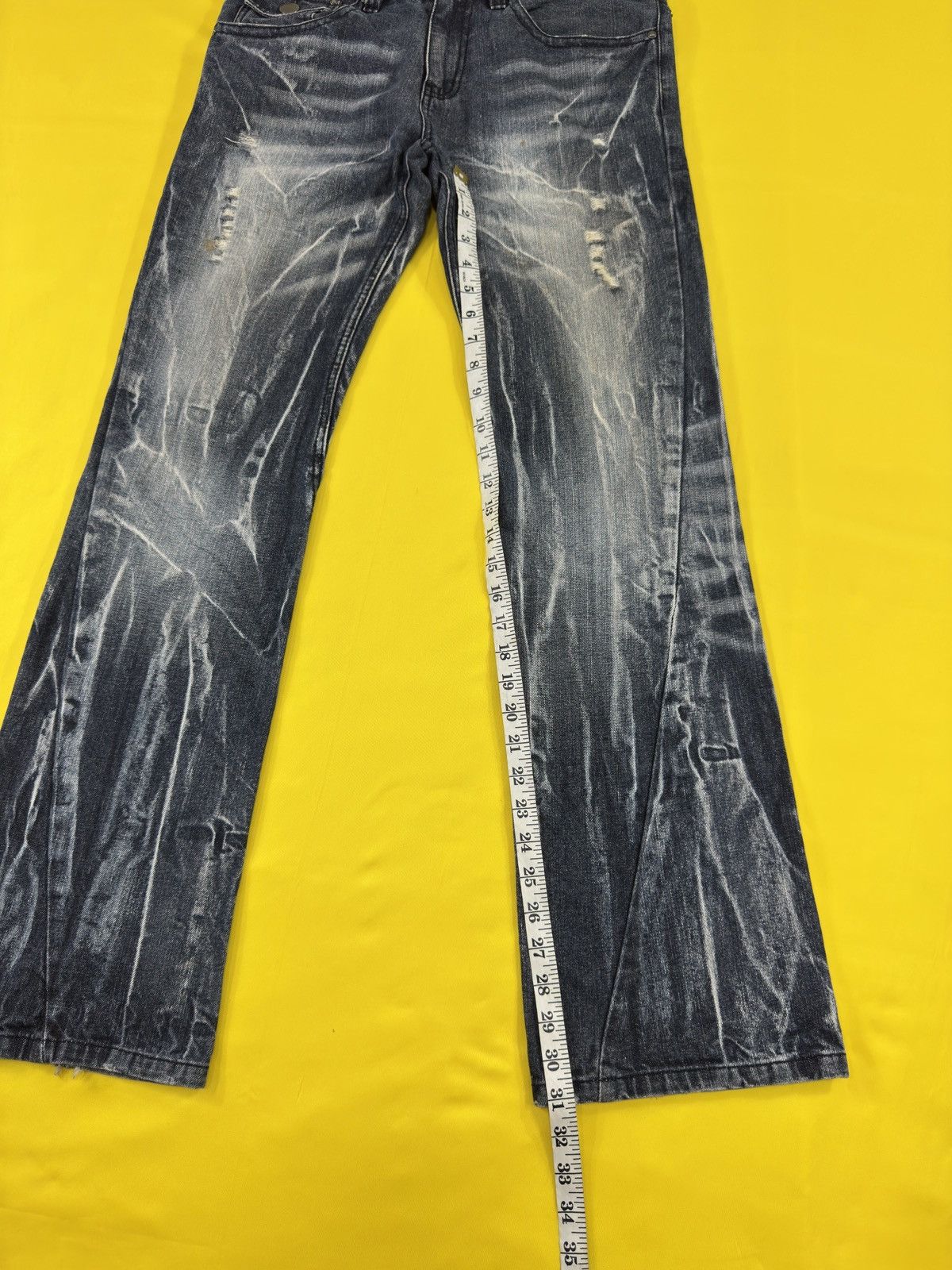 Japanese Brand Black Baccara tornado mart style spiral flare jeans Size US 34 / EU 50 - 13 Thumbnail