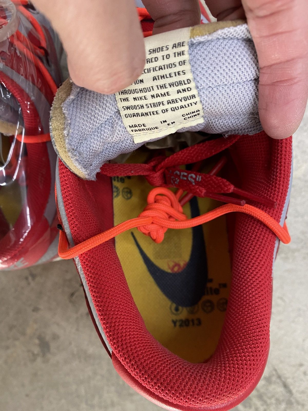 Nike × Off-White Nike Off White University Red Dunk Low Size US 10.5 / EU 43-44 - 6 Thumbnail