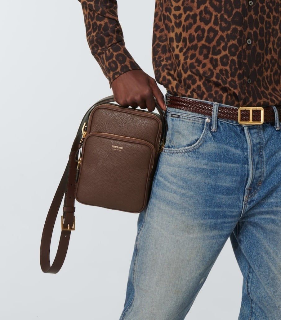 Tom Ford o1loc1c0724 Size: OS / Leather Messenger Bag in Brown Size ONE SIZE - 2 Thumbnail