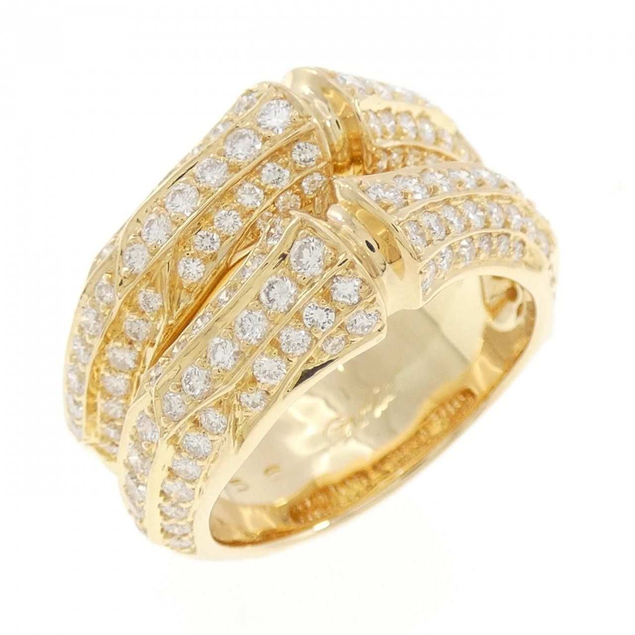 Cartier Cartier Cartier Bamboo 2 Row Au750 Diamond Ring Size 15 Precious Metal Ring DUTY FREE for USA Size ONE SIZE - 1 Thumbnail