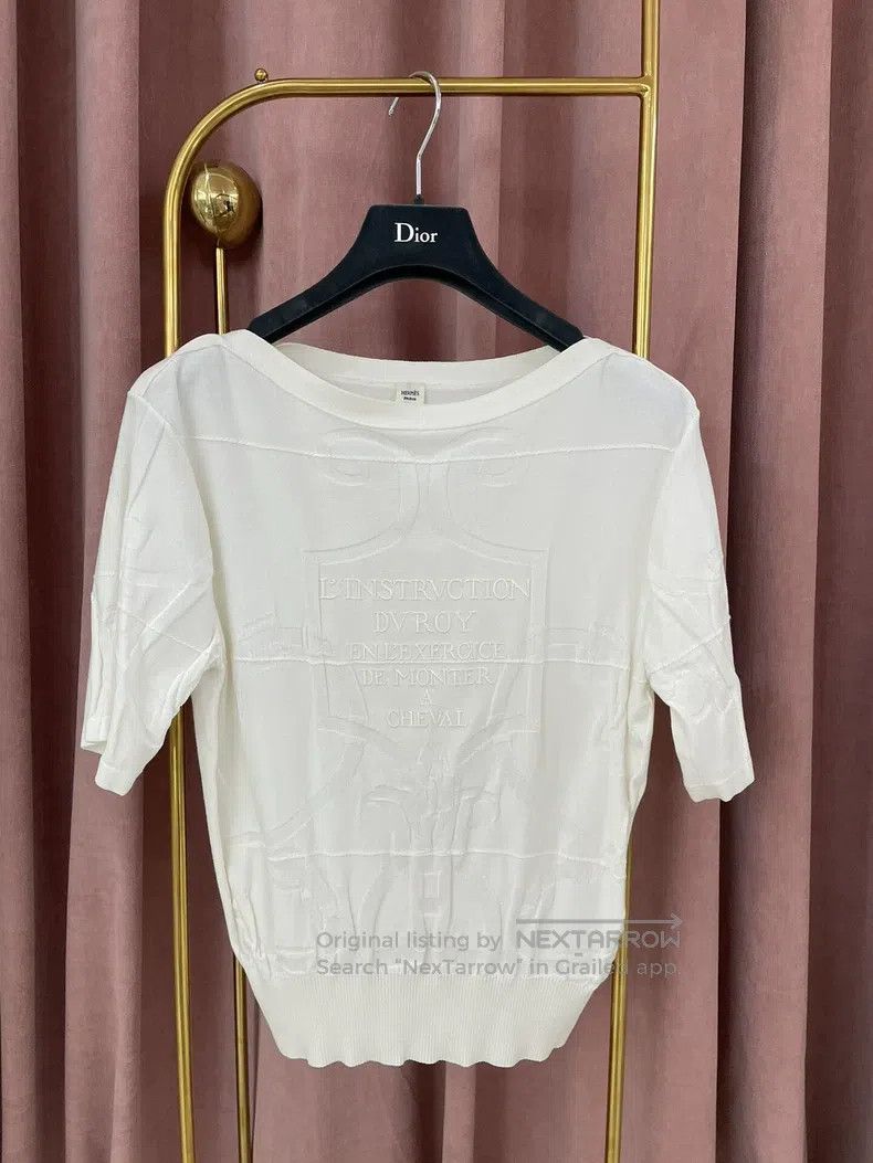 Other Hermes White Short Sleeve Knit Top Size XXS / US 00 / IT 34 - 1 Thumbnail